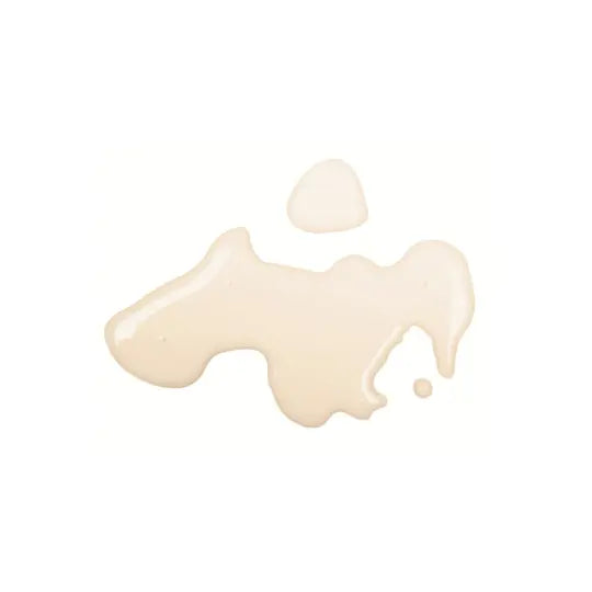 Beige liquid oil representing vitamin D3, placed on a white background.
